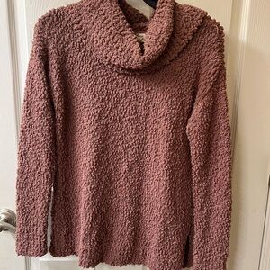 Pink Republic Rose Cowl Neck Popcorn Knit Sweater
